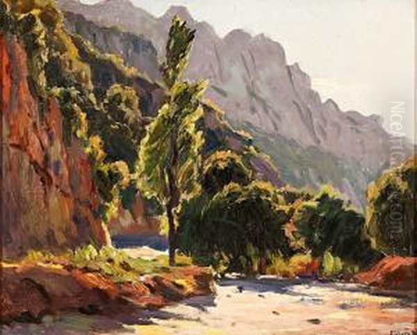 Vista De Montserrat Oil Painting by Tomas Vives Aymerich