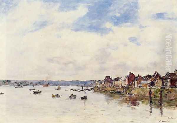 The Seine at Quillebeuf Oil Painting by Eugene Boudin