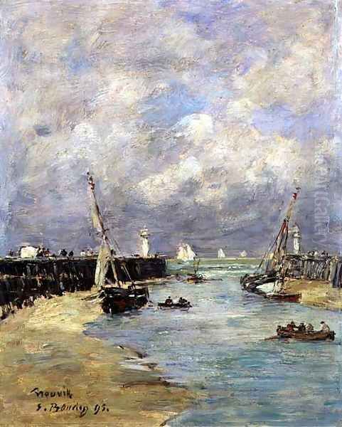 Low Tide at Trouville 1895 Oil Painting by Eugene Boudin