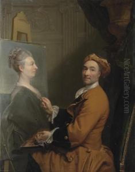 Portrait Of The Artist Oil Painting by Joseph Vivien