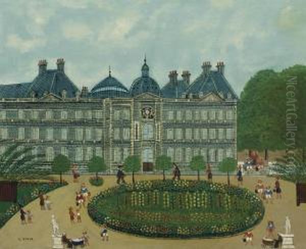 Le Jardin Du Luxembourg Oil Painting by Louis Vivin