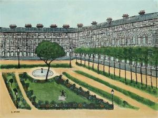 Le Jardin Des Tuileries Oil Painting by Louis Vivin