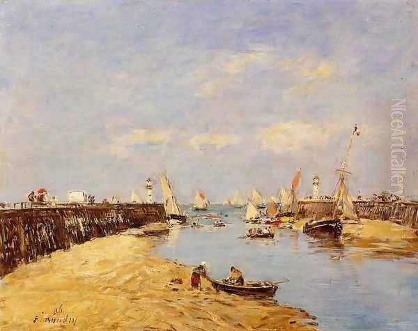 Trouville, the Jettys, Low Tide VI Oil Painting by Eugene Boudin