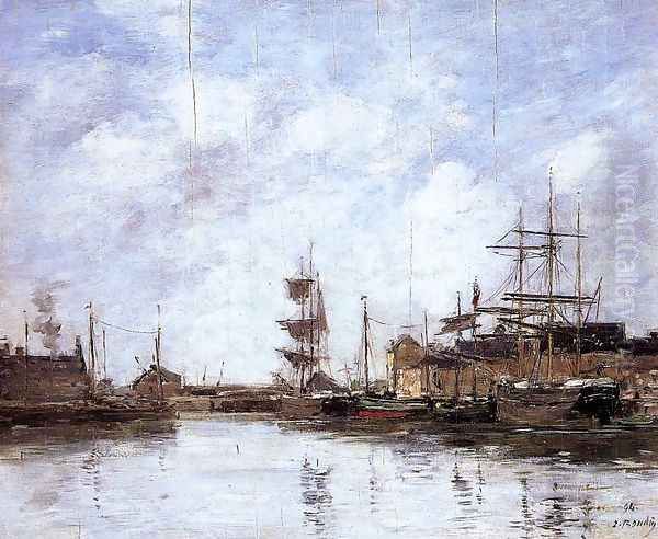 Fecamp, the Inner Harbor Oil Painting by Eugene Boudin