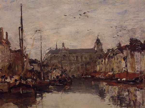 The Merchant Dock Oil Painting by Eugene Boudin