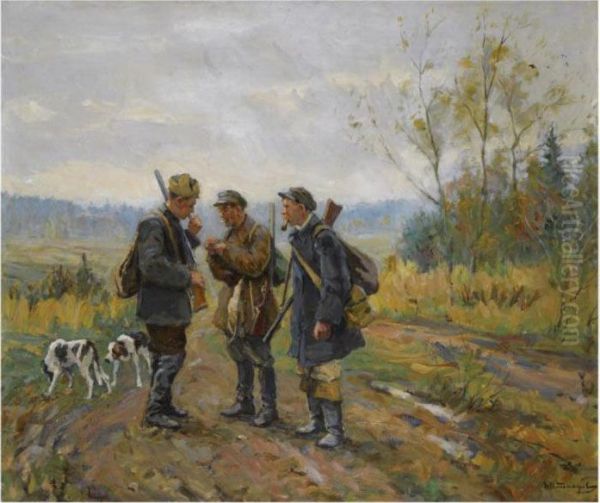 The Hunt Oil Painting by Ivan Alexeievitch Vladimirov