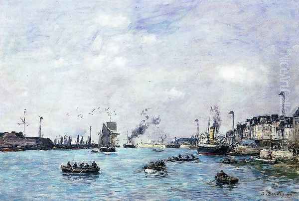 Le Havre, The Outer Harbor I Oil Painting by Eugene Boudin