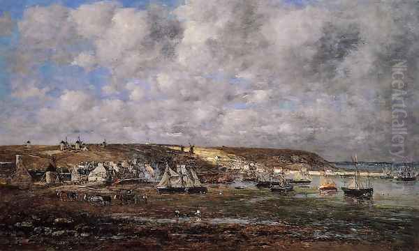 Camaret, Low Tide Oil Painting by Eugene Boudin