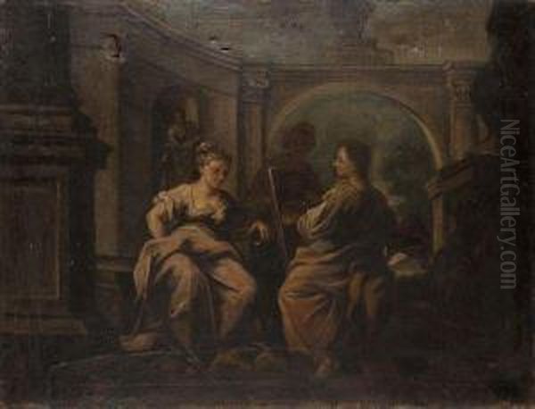 Apelle Et Campaspe Oil Painting by Nicolas Vleughels