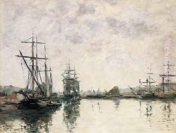 Deauville, the Harbor V Oil Painting by Eugene Boudin