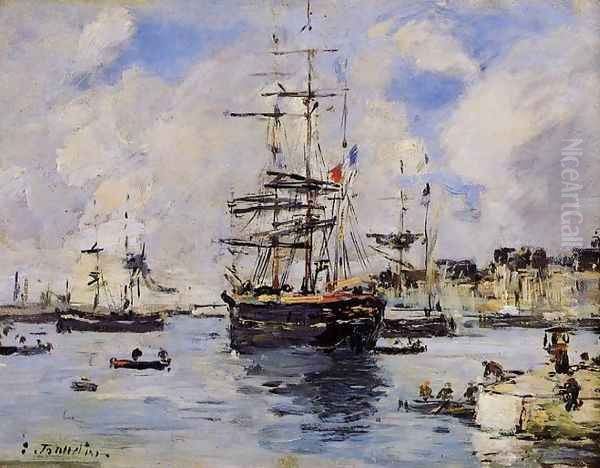 Le Havre, l'Avant Port II Oil Painting by Eugene Boudin