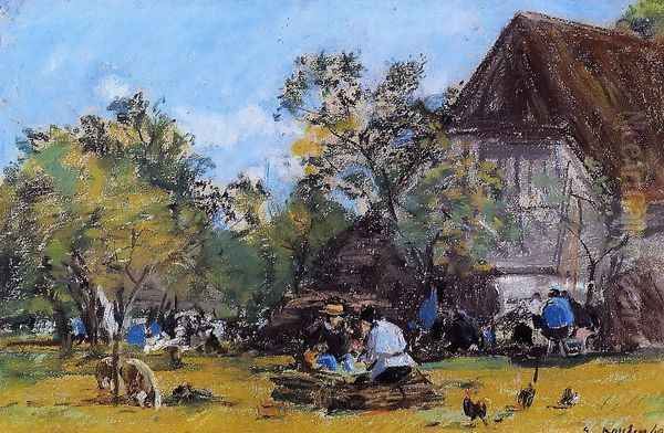 The Saint-Simeon Farm Oil Painting by Eugene Boudin