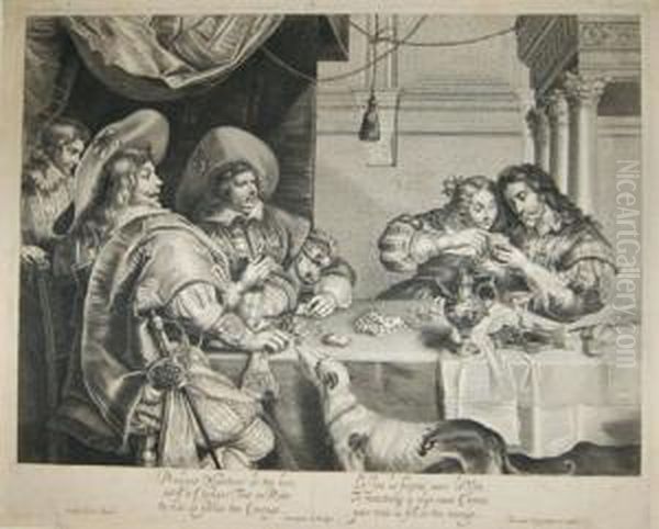 [<the Game Of Cards>], 1632. Tool Engravingafter 
Cornelis De Vos Oil Painting by Alexander I Voet