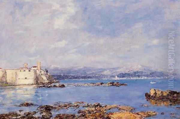 The Rocks of l'Ilette and the Fortifications Oil Painting by Eugene Boudin