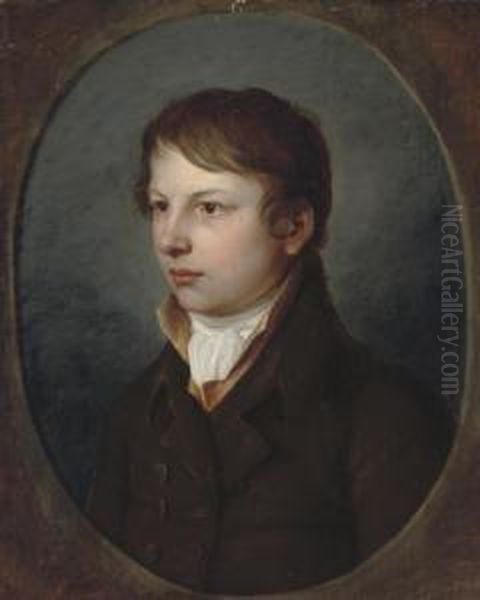 Portrait Of A Boy Oil Painting by Christian Leberecht Vogel