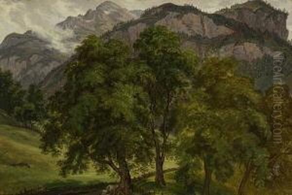 Gebirgslandschaft Oil Painting by Ludwig Vogel