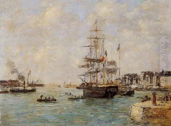 Le Havre, the Outer Port I Oil Painting by Eugene Boudin