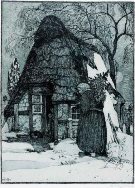 Weihnachen Oil Painting by Heinrich Vogeler