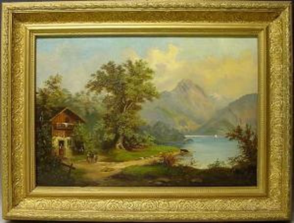 Olgemalde Auf Leinwand - Links Unten Signiert Oil Painting by Georg Vogl