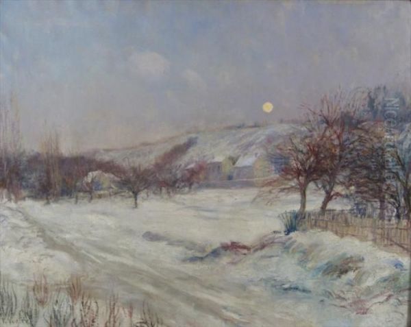 Winter Landscape Oil Painting by Paul Vogler