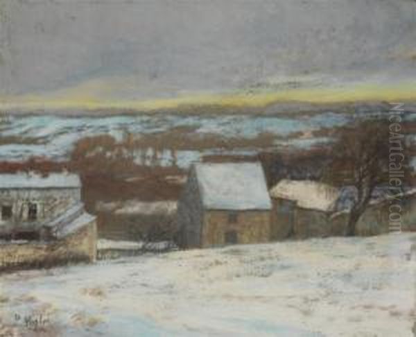 Fermette Sous La Neige Oil Painting by Paul Vogler