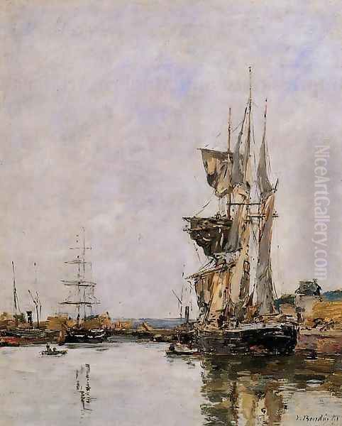 Deauville, the Harbor I Oil Painting by Eugene Boudin