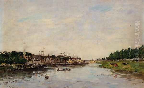 Entrance to the Port of Saint-Valery-sur-Somme Oil Painting by Eugene Boudin