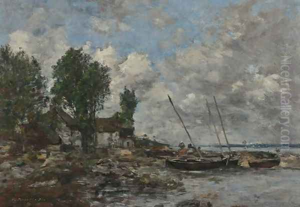 Le Rivage à Plougastel Oil Painting by Eugene Boudin