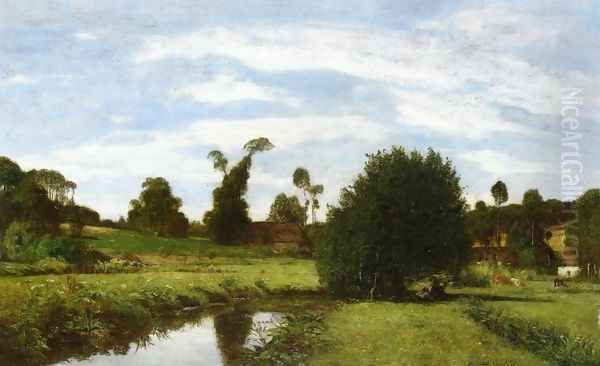 Norman Landscape Oil Painting by Eugene Boudin