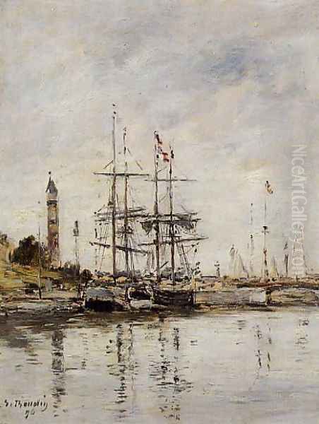 The Harbor at Deauville Oil Painting by Eugene Boudin