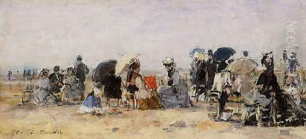 Beach Scene V Oil Painting by Eugene Boudin