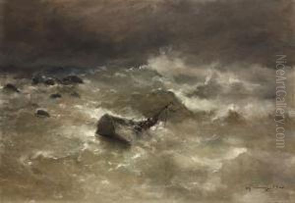 In The Storm Oil Painting by Eugen Voinescu