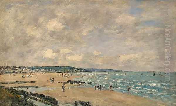 The Beach at Trouville VII Oil Painting by Eugene Boudin