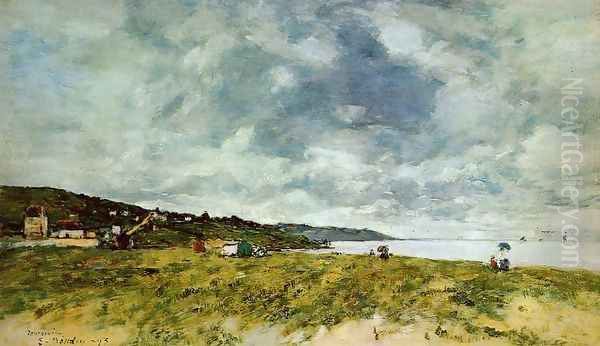 The Shore at Tourgeville Oil Painting by Eugene Boudin