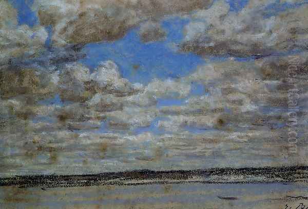 Fine Weather, White Clouds Oil Painting by Eugene Boudin