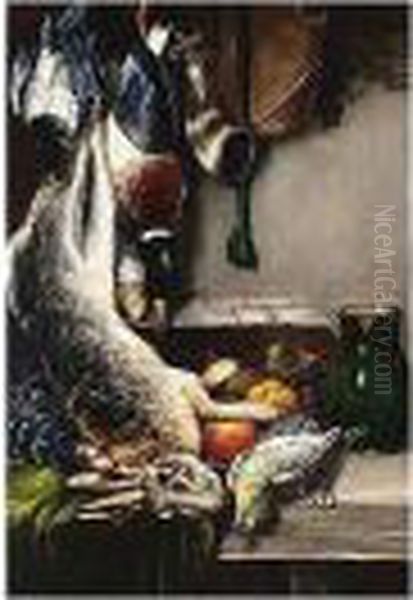 Still Life With Game Oil Painting by Nikolaos Vokos