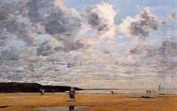 Deauville, Low Tide I Oil Painting by Eugene Boudin