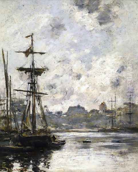 The Port, Fecamp Oil Painting by Eugene Boudin