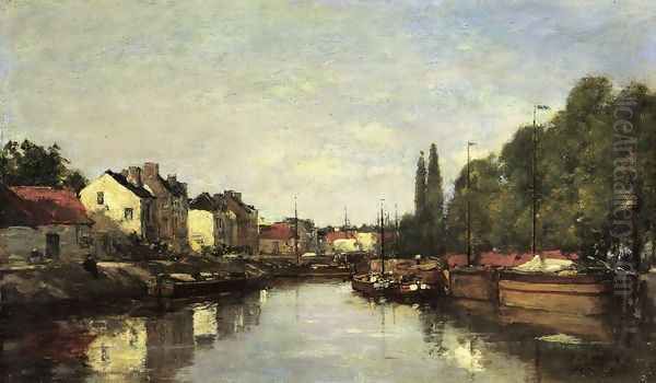 Brussels, the Louvain Canal Oil Painting by Eugene Boudin