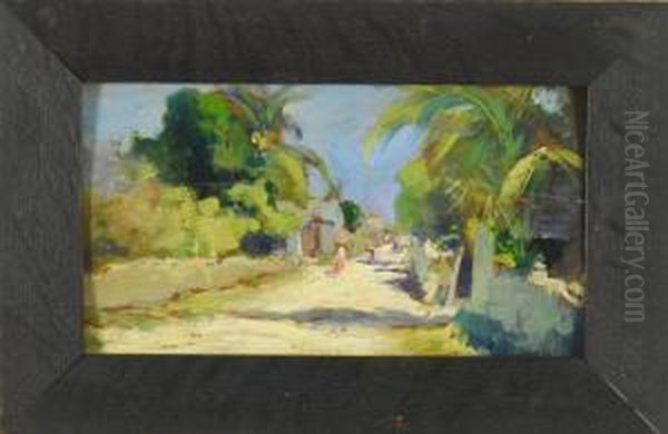 Island Street Scene Oil Painting by Stephen A. Douglas Volk