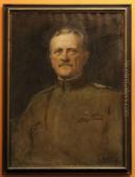 Portrait Of General Pershing Oil Painting by Stephen A. Douglas Volk