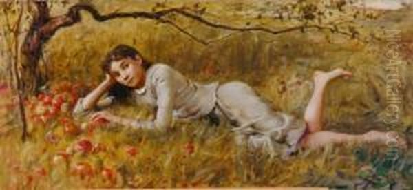 At Rest In The Apple Orchard Oil Painting by Stephen A. Douglas Volk