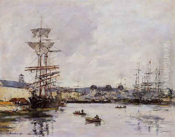 Le Havre, the Casimir Delavigne Basin Oil Painting by Eugene Boudin