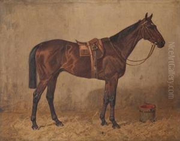 Pferd Im Stall Oil Painting by Fritz Volkers