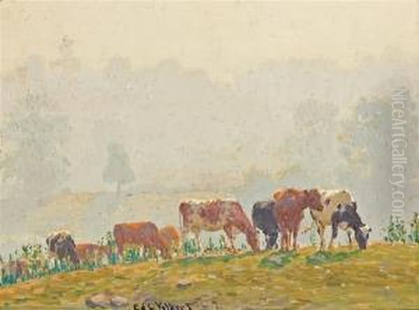 Misty Morning Oil Painting by Edward Charles Volkert