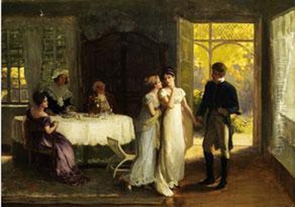 Der Heiratsantrag Oil Painting by Max Volkhart