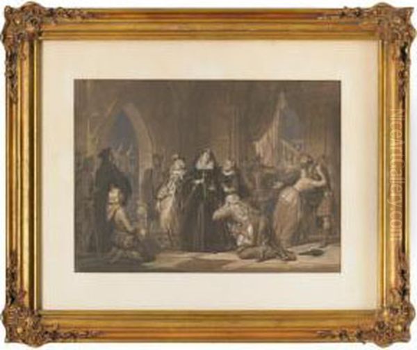 The Execution Of Mary, Queen Of Scots Oil Painting by W. Volkhart