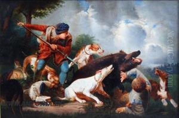 The Hunting Oil Painting by Arthur Volkmann