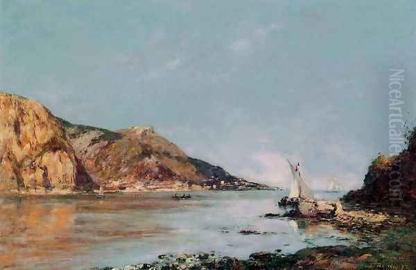 The Bay of Fourmis, Beaulieu Oil Painting by Eugene Boudin