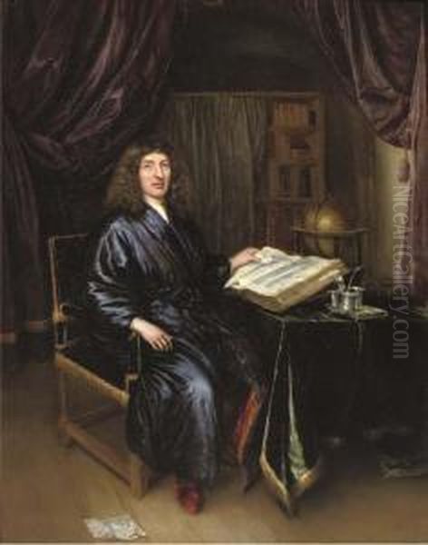 Portrait Of A Gentleman, Full-length Oil Painting by Bernart Vollenhove